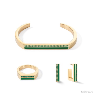 Браслет Coeur de Lion, Dark Green-Gold 18, 0133/32-0549 18. Германия