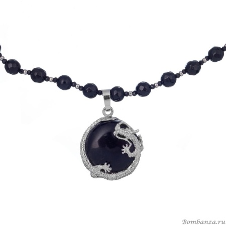 Колье Lanzerotti, Draghi, оникс, шпинель, агат, дракон, LZ-23.12-407 черный
