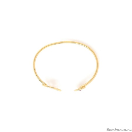 Браслет Franck Herval, Camelia, кафф, кристалл Swarovski, цветная эмаль, FH24.2-13-72802 золотистый