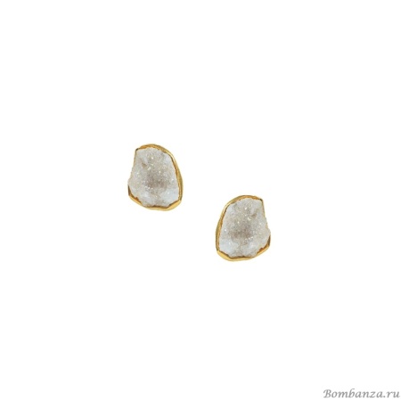 Серьги Katerina Vassou, Happiness, с друзой агата, KV25.1-403170GWHITE белый