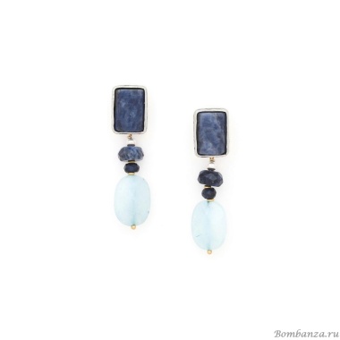 Серьги Nature Bijoux, Arctique, с аквамарином и содалитом, NB25.1-12-90013 синий Серьги Nature Bijoux, Arctique, с аквамарином и содалитом, NB25.1-12-90013 синий