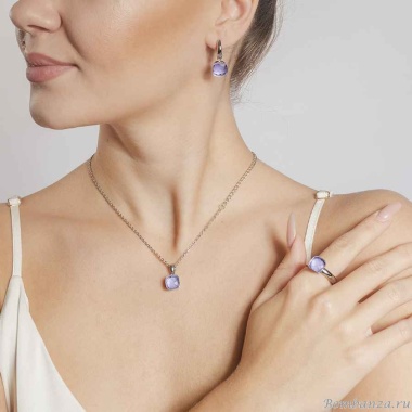 Серьги Qudo, Firenze medium orchid 300336 V/S Серьги Qudo, Firenze medium orchid 300336 V/S