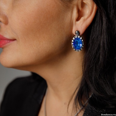 Серьги Qudo, TIVOLA UNICA big (S/P) Royal blue delite 2,65cm, 332183 Серьги Qudo, TIVOLA UNICA big (S/P) Royal blue delite 2,65cm, 332183