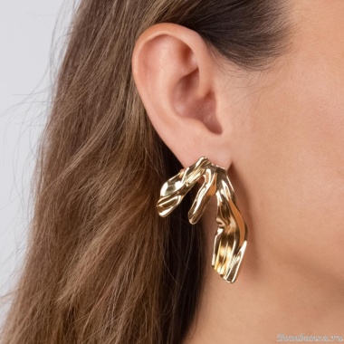 Серьги Moon Paris, фактурные, Mo-Y24.06-060 золотистый