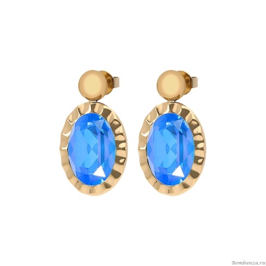 Серьги Qudo, TIVOLA UNICA big (G/P) Royal blue delite 2,65cm, 332184 Серьги Qudo, TIVOLA UNICA big (G/P) Royal blue delite 2,65cm, 332184