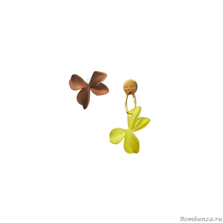 Серьги Nuance, асимметричные, с цветком, NFN-24.01-044 коричневый