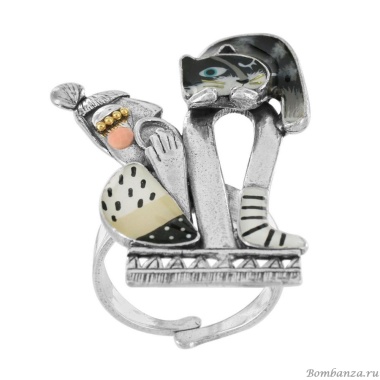 Кольцо TARATATA, Flemme, разъемное,с рисунком на прозрачной смоле, TT-W22-20422-102 серебристый