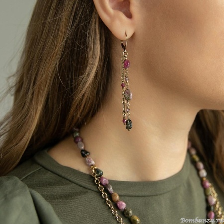 Серьги Lanzerotti, Elisir, с турмалином и цирконием, LZ-25.10-283 розовый