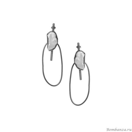 Серьги Katerina Vassou, Cordelia, с жемчугом, KV23.2-308432 серебристый