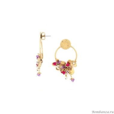 Серьги Franck Herval, Estelle, с цветным бисером, FH24.2-12-68914 золотистый