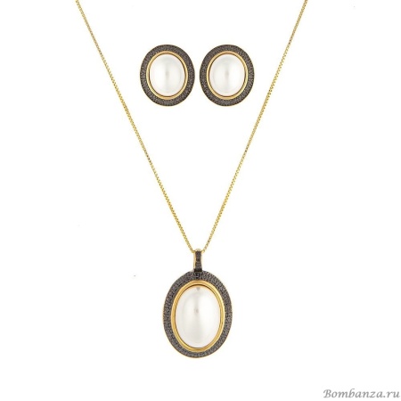 Комплект Possebon колье и серьги, White Pearl