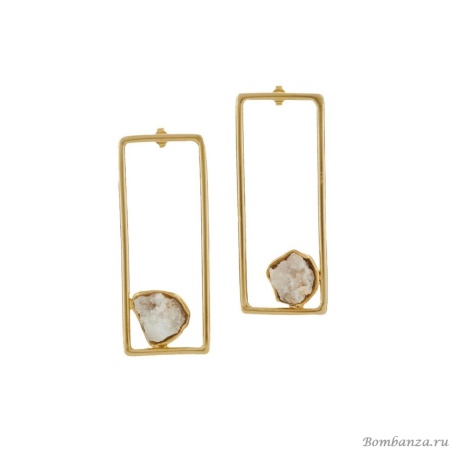 Серьги Katerina Vassou, Cista, с друзой агата, KV23.2-305284 белый