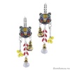 Серьги Taratata, Bengale, серебристые с цветной эмалью и кристаллами