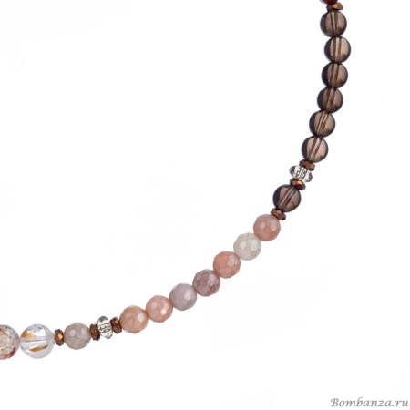 Колье Lanzerotti, Caramello, кварц, раухтопаз, агат, авантюрин, LZ-24.11-510 коричневый