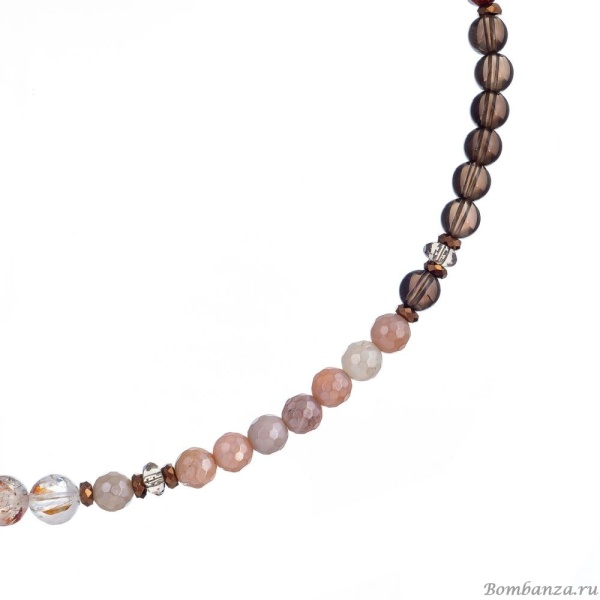 Колье Lanzerotti, Caramello, кварц, раухтопаз, агат, авантюрин, LZ-24.11-510 коричневый