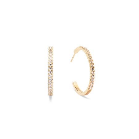 Серьги Coeur de Lion, Hoop Crystal-Gold 30мм, 0147/23-1816