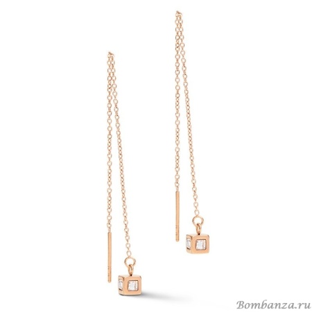 Серьги Coeur de Lion, Rose Gold Crystal 5056/20-1822. Германия