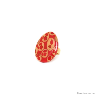 Кольцо Nature Bijoux, Piccadilly, разъемное, с пальмовым орехом в смоле, NB23.2-19-25015 красный