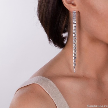 Серьги Moon Paris, Bohemia, удлиненные, с кристаллами, MB-23.04-010 серебристый Серьги Moon Paris, Bohemia, удлиненные, с кристаллами, MB-23.04-010 серебристый