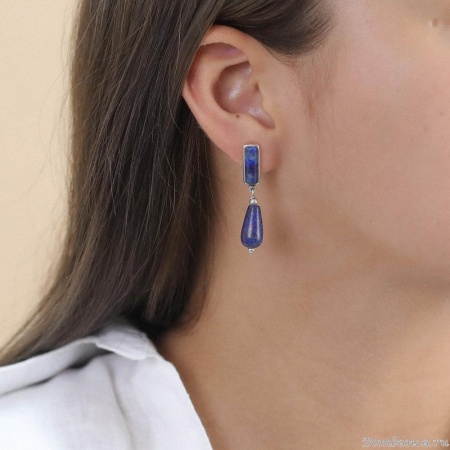 Серьги Nature Bijoux, Indigo, с лазуритом, NB24.1-12-79237 синий Серьги Nature Bijoux, Indigo, с лазуритом, NB24.1-12-79237 синий