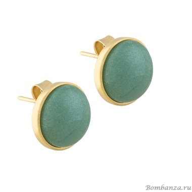 Пусеты Possebon, Pearl Green Quartz Пусеты Possebon, Pearl Green Quartz