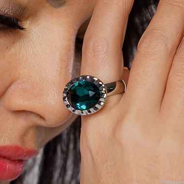 Кольцо Qudo, TIVOLA UNICA big (S/P) Emerald 54, 686935 Кольцо Qudo, TIVOLA UNICA big (S/P) Emerald 54, 686935