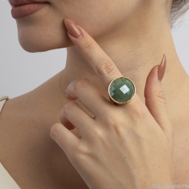 Кольцо Possebon, pearl green quartz 16.5 мм