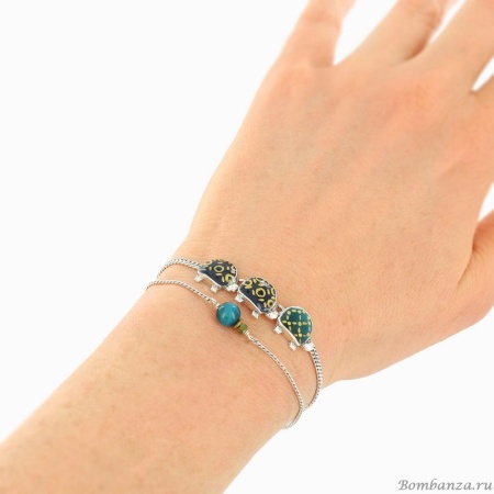 Браслет TARATATA, Galapagos, золотая краска, бусина тигрового глаза, TT-E25-10315-104 синий