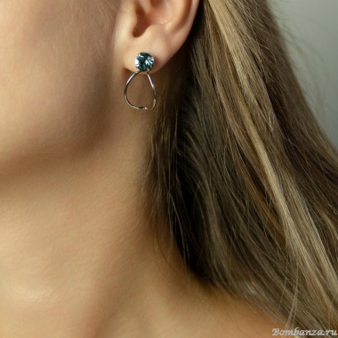 Серьги Catherine Bijoux, Starlight, с кристаллом, CB25.1-5403FS голубой