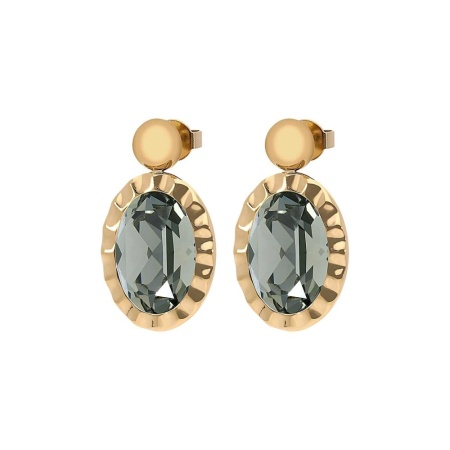 Серьги Qudo, TIVOLA UNICA big (G/P) Black diamond 2,65cm, 332040