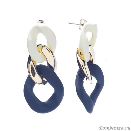 Серьги Moon Paris, Del mare, цветные звенья, MoD-20.03-009 черный