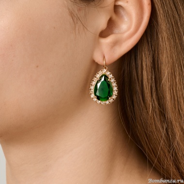 Серьги Dyrberg Kern, FIORA SG EMERALD GREEN/GOLDEN, 450076 Серьги Dyrberg Kern, FIORA SG EMERALD GREEN/GOLDEN, 450076