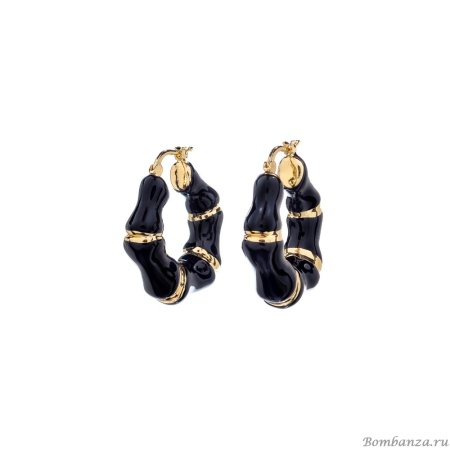 Серьги Francesca Bianchi, кольца, с эмалью, FB25.2-81S черный