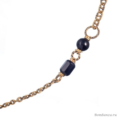 Колье Alcozer&J, с ониксом и агатом, AL-C58BW24-R черный