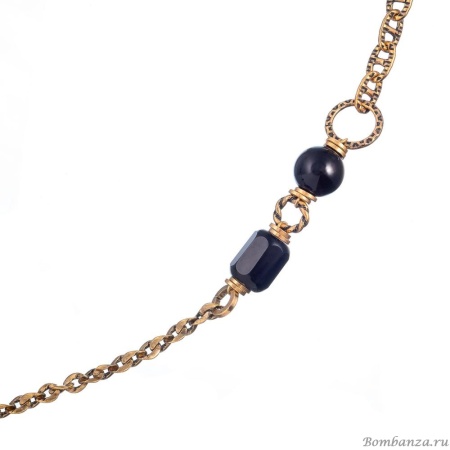 Колье Alcozer&J, с ониксом и агатом, AL-C58BW24-R черный