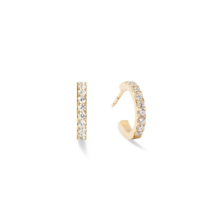 Серьги Coeur de Lion, Hoop Crystal-Gold 15мм, 0146/23-1816