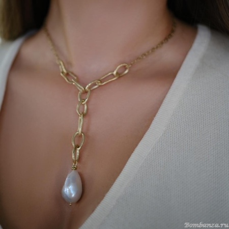 Колье Estrosia, с жемчугом, ES-CLVQ21-2A золотистый