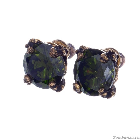 Серьги Alcozer&J, с кристаллом Swarovski, AL-OLOVE38 зеленый