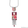 Колье Taratata, Wake up!, серебристое, с цветной эмалью, кристаллами и текстилем, TT-E20-19144-105