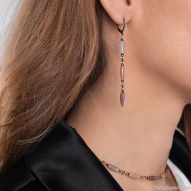 Серьги Lanzerotti, Caramello, с лунным камнем и гематитом, LZ-24.11-492 коричневый Серьги Lanzerotti, Caramello, с лунным камнем и гематитом, LZ-24.11-492 коричневый