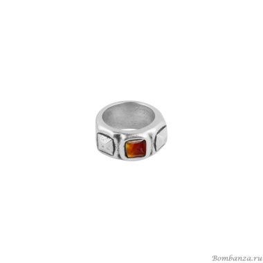 Кольцо Ciclon, Kubik Stile, металл, с муранским стеклом, CN-243502 коричневый, 16