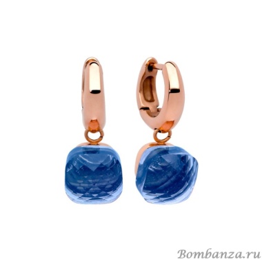 Серьги Qudo 300188 BL/RG, синий Серьги Qudo 300188 BL/RG, синий