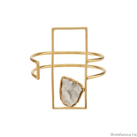 Браслет Katerina Vassou, Cista, кафф, с друзой агата, KV23.2-305283 белый