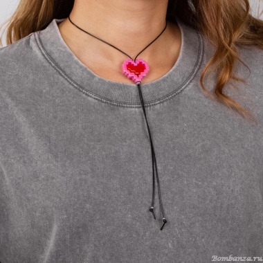 Колье Moon Paris, Ringo, с перламутровым сердцем, MR-24.06-053 фуксия