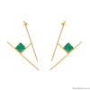 Серьги Katerina Vassou, Cameron, с малахитом, KV23-306478G зеленый