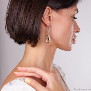 Серьги Moon Paris, Ringo, "Новый стиль", MR-22.04-123 серебристый Серьги Moon Paris, Ringo, "Новый стиль", MR-22.04-123 серебристый