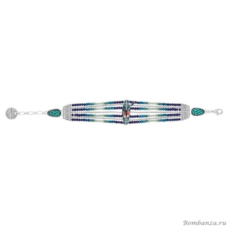 Браслет Taratata, Canoe, серебристый, со стеклянными бусинами и цветной эмалью, TT-E20-13322-10M