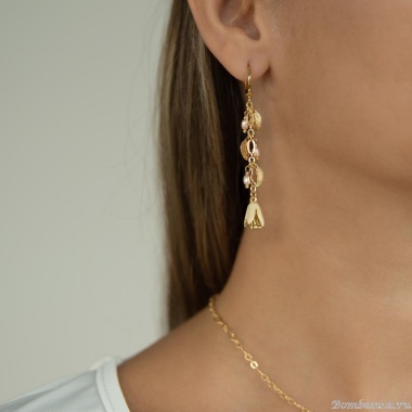 Серьги Lanzerotti, Anne with an E, с перламутром и подвесками, LZ-25.08-231 золотистый