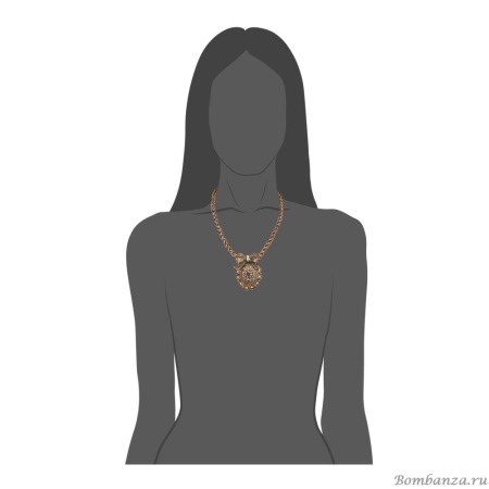 Колье Maurizio Mori, цепь, ажурная подвеска с бантом, гранатом и кристаллами, жемчуг, MM-CO0820