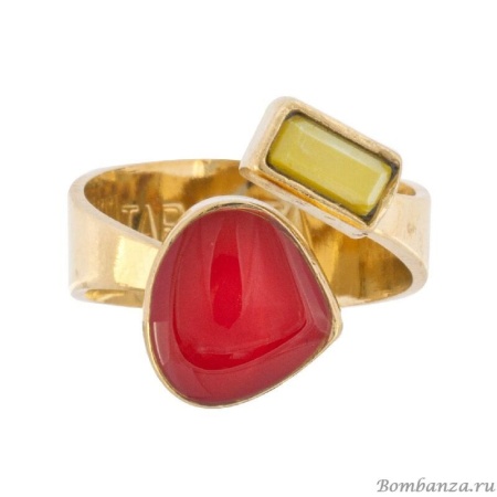 Кольцо Taratata, Apparemment, незамкнутое, с эмалью и кристаллом, TT-H20-07415-205 (красный)